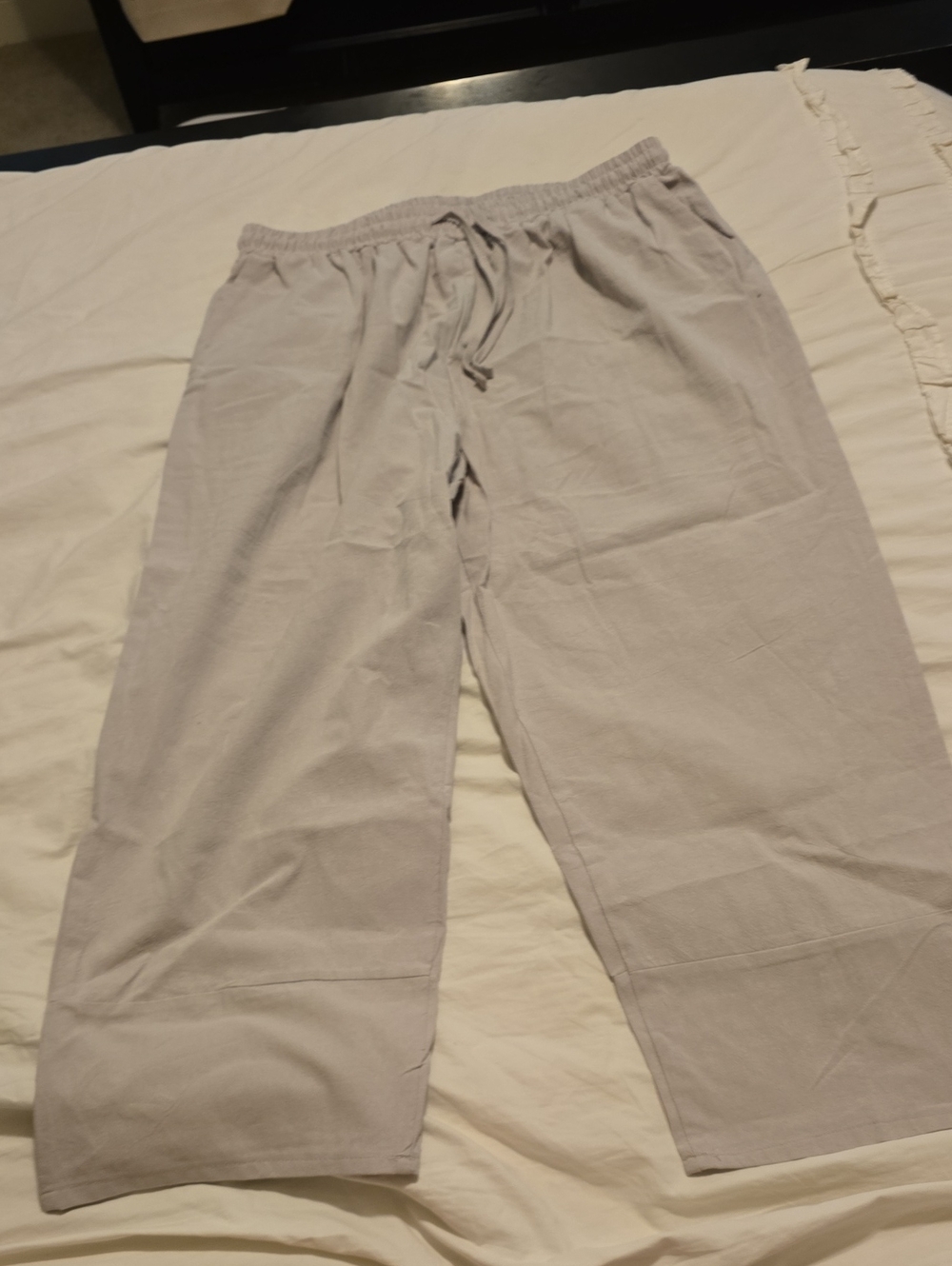 Women's Khaki/Tan Relaxed Cotton Drawstring Pants With Elastic Waiste NWT